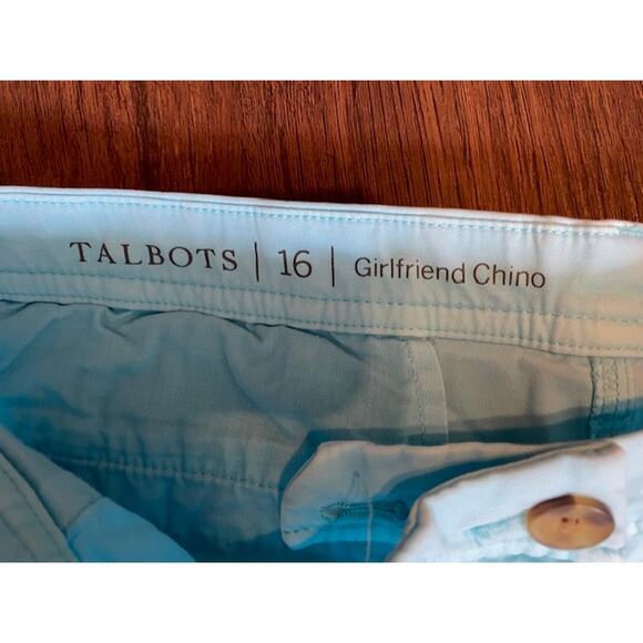 Talbots Size 16 Girlfriend Chino Summer Pants‎ Light Blue Cotton - Picture 3 of 4